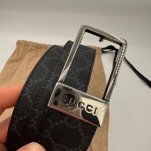 Gucci Black and Silver Belt Bag